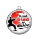 Pendentif Cabochon Argent - un coach de karaté qui déchire