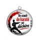 Pendentif Cabochon Argent - un coach de karaté qui déchire