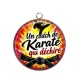 Pendentif Cabochon Argent - un coach de karaté qui déchire