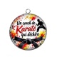 Pendentif Cabochon Argent - un coach de karaté qui déchire