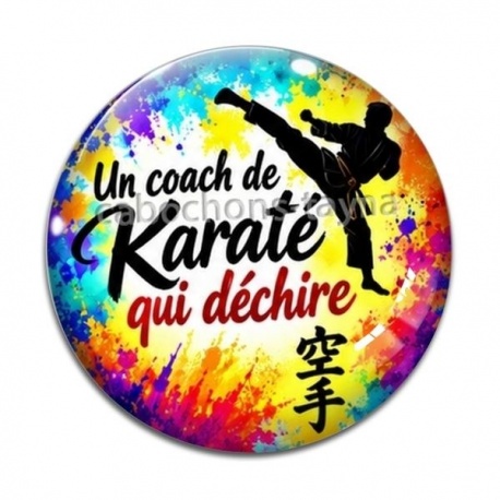 Cabochon Verre - un coach de karaté qui déchire