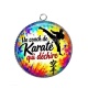 Pendentif Cabochon Argent - un coach de karaté qui déchire