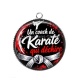 Pendentif Cabochon Argent - un coach de karaté qui déchire