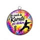 Pendentif Cabochon Argent - un coach de karaté qui déchire