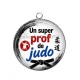 Pendentif Cabochon Argent - un super prof de judo