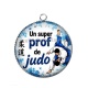 Pendentif Cabochon Argent - un super prof de judo