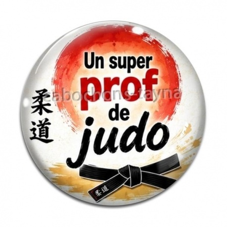 Cabochon Verre - un super prof de judo