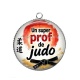 Pendentif Cabochon Argent - un super prof de judo