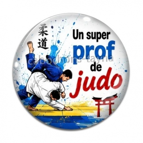 Cabochon Verre - un super prof de judo