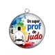 Pendentif Cabochon Argent - un super prof de judo