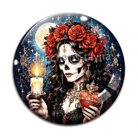 Cabochon Verre - femme gothique