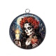 Pendentif Cabochon Argent - femme gothique