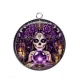 Pendentif Cabochon Argent - femme gothique
