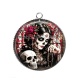 Pendentif Cabochon Argent - femme gothique