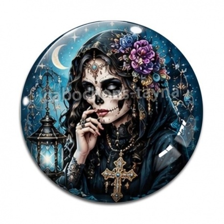 Cabochon Verre - femme gothique