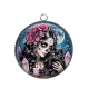 Pendentif Cabochon Argent - femme gothique