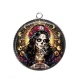 Pendentif Cabochon Argent - femme gothique