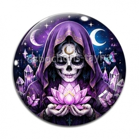 Cabochon Verre - femme gothique