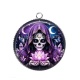 Pendentif Cabochon Argent - femme gothique