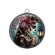 Pendentif Cabochon Argent - femme gothique