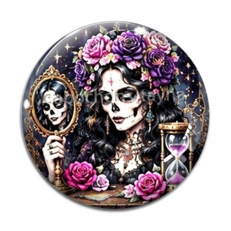 Cabochon Verre - femme gothique