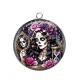 Pendentif Cabochon Argent - femme gothique
