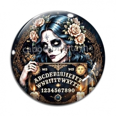 Cabochon Verre - femme gothique