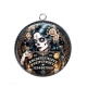 Pendentif Cabochon Argent - femme gothique