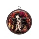 Pendentif Cabochon Argent - femme gothique