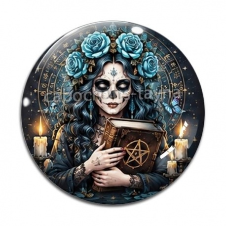 Cabochon Verre - femme gothique