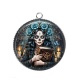 Pendentif Cabochon Argent - femme gothique