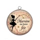 Pendentif Cabochon Argent - marraine ma bonne fée