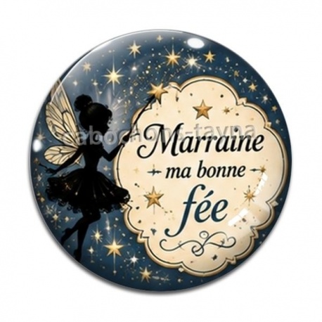 Cabochon Verre - marraine ma bonne fée