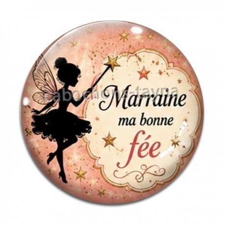 Cabochon Verre - marraine ma bonne fée