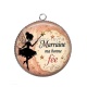 Pendentif Cabochon Argent - marraine ma bonne fée