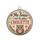 Pendentif Cabochon Argent - Ma soeur c'est la plus chouette