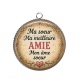 Pendentif Cabochon Argent - ma soeur ma meilleure amie mon âme soeur