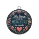 Pendentif Cabochon Argent - ma soeur c'est la meilleure du monde