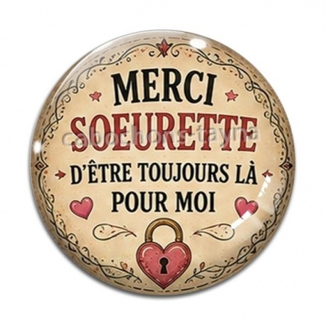 Cabochon Verre - merci soeurette d'être toujours la pour moi