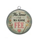 Pendentif Cabochon Argent - ma soeur c'est ma bonne fée