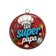 Pendentif Cabochon Argent - un super papa