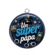 Pendentif Cabochon Argent - un super papa