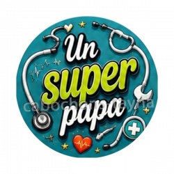 cabochon un super papa- résine ou verre- porte clés