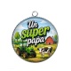 Pendentif Cabochon Argent - un super papa