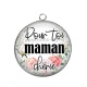 Pendentif Cabochon Argent - pour toi maman chérie