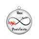 Pendentif Cabochon Argent - une amie pour la vie