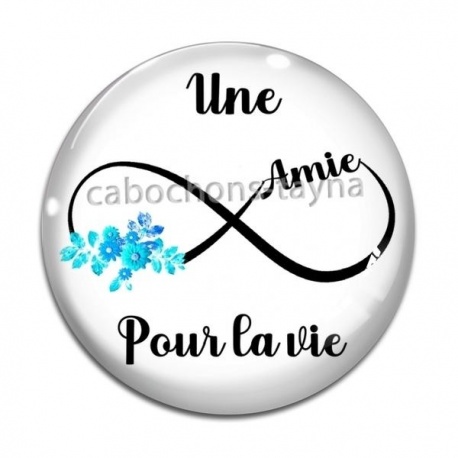 Cabochon Verre - une amie pour la vie