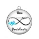 Pendentif Cabochon Argent - une amie pour la vie