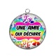 Pendentif Cabochon Argent - une amie qui déchire