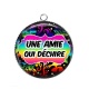 Pendentif Cabochon Argent - une amie qui déchire